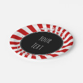 Rood & Witte Whimsical Fun Strepen Feest Papieren Bordje (Gekanteld)