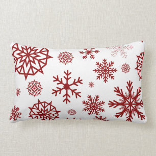 Rood-witte wintersneeuwvlokFeestdagen met twee kle Kussen