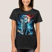 Rood, witte wolf en blauw t-shirt (Voorkant)