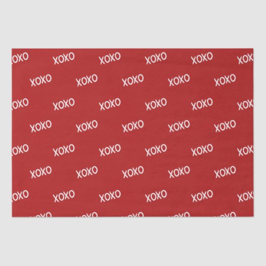 Rood Witte XOXO Bruidsdouche  Tissuepapier (Voorkant)