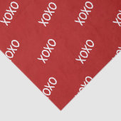 Rood Witte XOXO Bruidsfeest Tissuepapier (Detail)