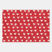 Rood Witte XOXO Hartjes Strepen Inpakpapier Vel (Voorkant 3)