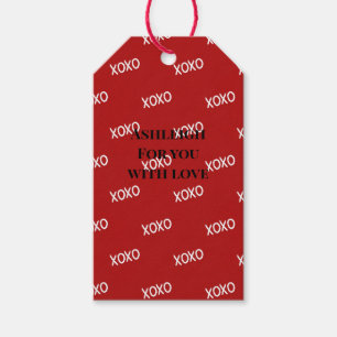 Rood Witte XOXO Liefde Valentijnsdag Cadeaulabel