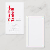 Rood witte, zachte, eenvoudige bovenzijde visitekaartje (Voorkant / Achterkant)