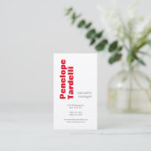 Rood witte, zachte, eenvoudige bovenzijde visitekaartje (Staand voorkant)