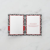 Rood Witte Zwarte Damast, Hartjes Bedankkaart (Binnen)