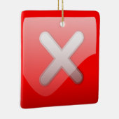 Rood X Mark symbool Kerstmis Keramisch Ornament (Rechts)