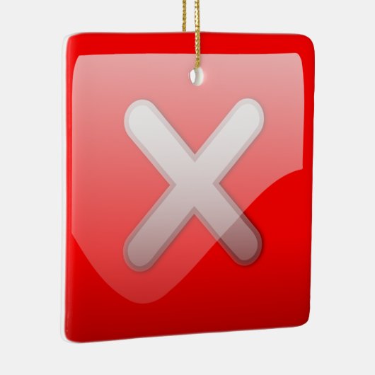 Rood X Mark symbool Kerstmis Keramisch Ornament (Rechts)