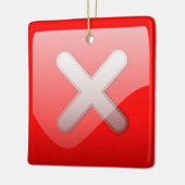 Rood X Mark symbool Kerstmis Keramisch Ornament (Links)
