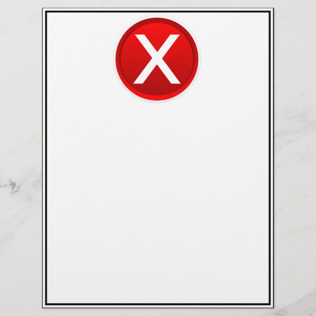Rood X - Nee / onjuist symbool (Voorkant)