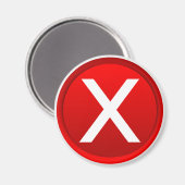 Rood X - Nee / onjuist symbool Magneet (Voorkant / Achterkant)