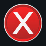 Rood X - Nee / onjuist symbool Magneet<br><div class="desc">Een grote rode X - gebruik deze magneet als waarschuwing of waarschuwing, beschikbaar in ronde of vierkante vormen. Voeg jouw tekst toe aan personaliseren. Klik op de knop IT AANPASSEN om aan de slag te gaan! ~ Hier bij de SYMBOLICAL STORE, zijn er 40 symbolen om te kiezen van. Voeg...</div>