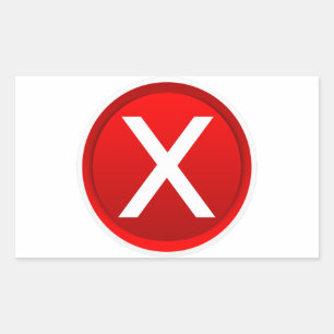 Rood X - Nee / onjuist symbool Rechthoekige Sticker