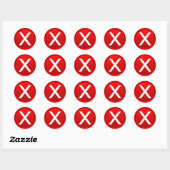 Rood X - Nee / onjuist symbool Ronde Sticker (Vel)