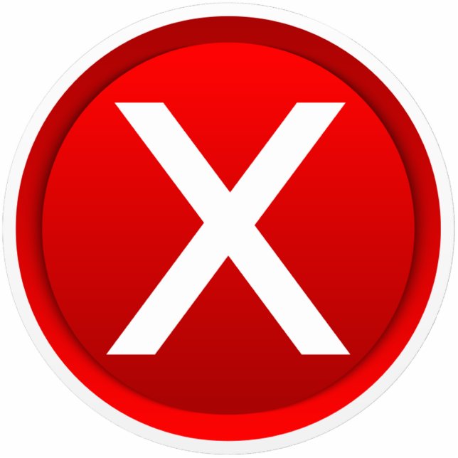 Rood X - Nee / onjuist symbool Staand Fotobeeldje (Voorkant)