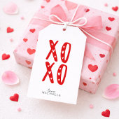 Rood XOXO, Valentijnsdag Cadeaulabel