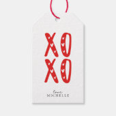 Rood XOXO, Valentijnsdag Cadeaulabel (Voorkant)