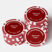Rood Zakelijk Merk op Poker Chips (Opstapeling)