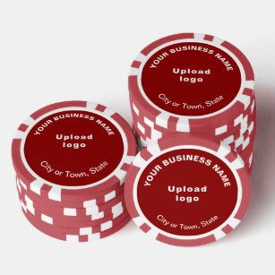 Rood Zakelijk Merk op Poker Chips