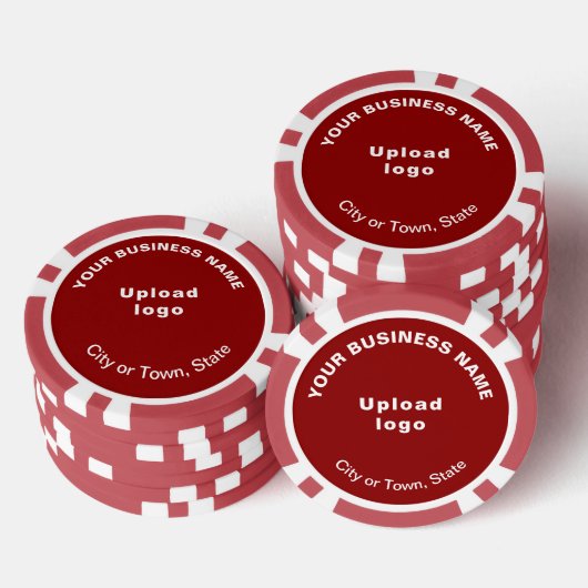 Rood Zakelijk Merk op Poker Chips (Opstapeling)