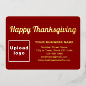 Rood Zakelijk Merk op Thanksgiving Rechthoek Folie Feestdagenkaart (Voorkant)