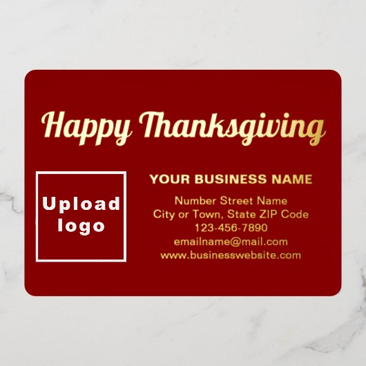 Rood Zakelijk Merk op Thanksgiving Rechthoek Folie Feestdagenkaart (Voorkant)