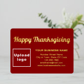 Rood Zakelijk Merk op Thanksgiving Rechthoek Folie Feestdagenkaart (Staand Voorkant)