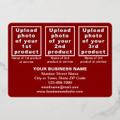 Rood Zakelijk Merk op Thanksgiving Rechthoek Folie Feestdagenkaart (Achterkant)