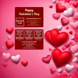 Rood Zakelijk Merk op Valentijn Rechthoek Folie Feestdagenkaart