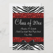 Rood Zebra Afstuderen Kaart (Voorkant)