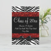 Rood Zebra Afstuderen Kaart (Staand voorkant)