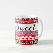 Rood zebra hart Sweet 16 Mok (Voorkant rechts)