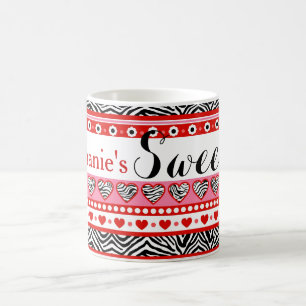 Rood zebra hart Sweet 16 Mok