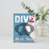 Rood Zee  duikmasker Briefkaart (Staand voorkant)