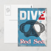 Rood Zee  duikmasker Briefkaart (Voorkant / Achterkant)