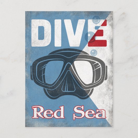 Rood Zee  duikmasker Briefkaart (Voorkant)