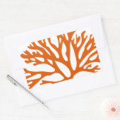 rood zee koraal silhouet rechthoekige sticker (Envelop)