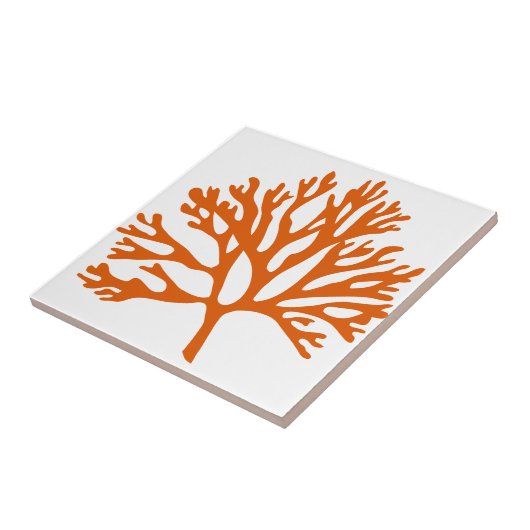 rood zee koraalsilhouet tegeltje (Zijkant)