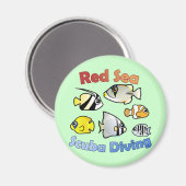 Rood Zee scuba duiken Magneet (Voorkant / Achterkant)