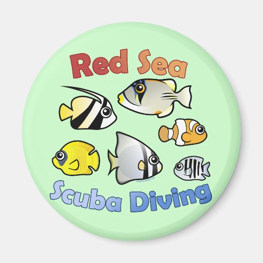 Rood Zee scuba duiken Magneet (Voorkant)