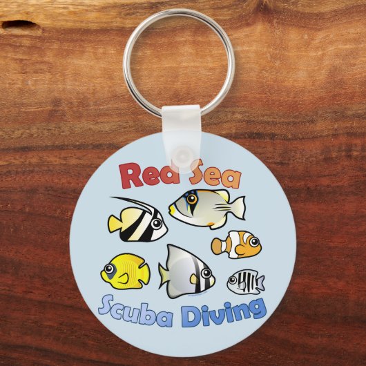 Rood Zee scuba duiken Sleutelhanger (Voorkant)
