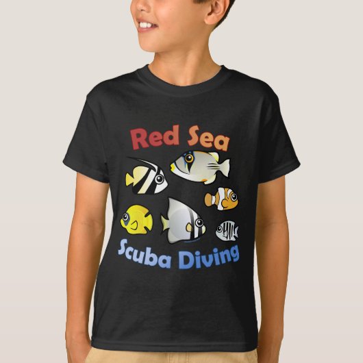 Rood Zee scuba duiken T-shirt (Voorkant)