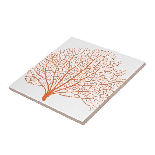 rood zee ventilator koraalsilhouet tegeltje (Zijkant)