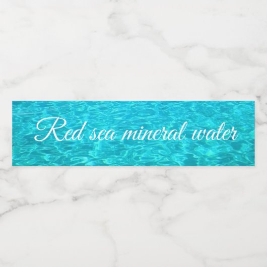 Rood zee water waterfles etiket (Enkel label)