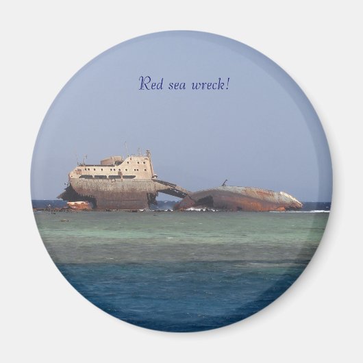 Rood zee wrak. magneet (Voorkant)