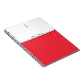 Rood zeepaard illustratie zee levensnaam minimalis notitieboek (Rechterzijde)