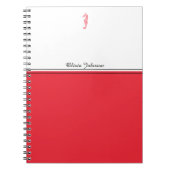 Rood zeepaard illustratie zee levensnaam minimalis notitieboek (Voorkant)
