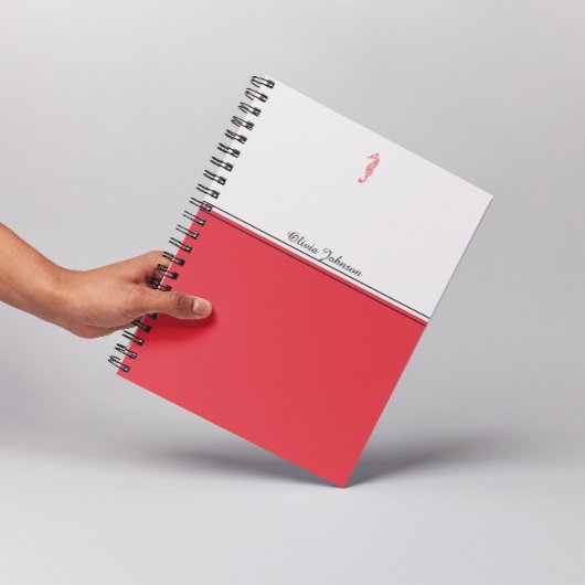 Rood zeepaard illustratie zee levensnaam minimalis notitieboek