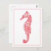 Rood zeepaard illustratie zee minimale levensduur briefkaart (Voorkant / Achterkant)