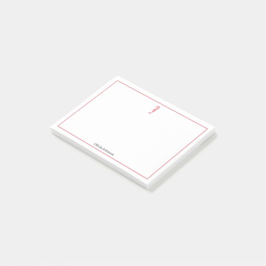 Rood zeepaard illustratie zee minimale levensduur post-it® notes (Schuin)